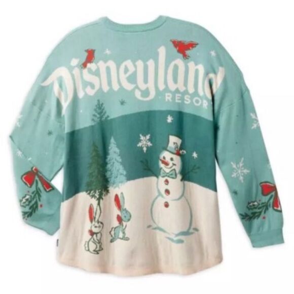 Disneyland Resort Mickey Mouse Holiday Spirit Jersey Sweater Size Large Blue - Picture 1 of 7